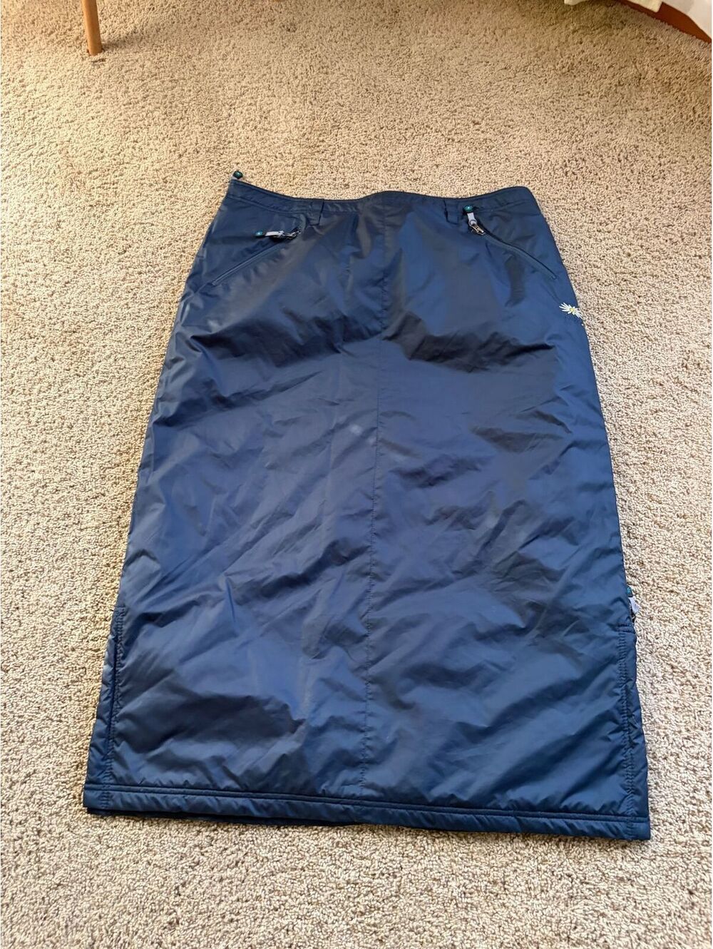 Women SKHOOP SWEDEN size XXXL navy blue insulated puffer long skirt US Sz 2X/3X